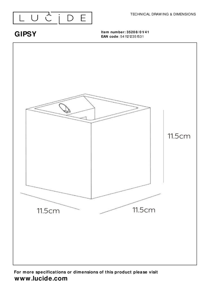 Lucide GIPSY - Nástenné svietidlo - 1xG9 - Taupe